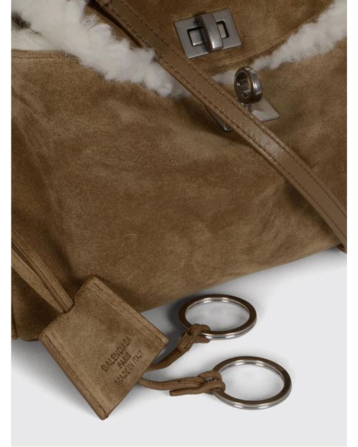 Balenciaga Multicolor Rodeo Mini Shearling Handbag With Removable Shoulder Strap
