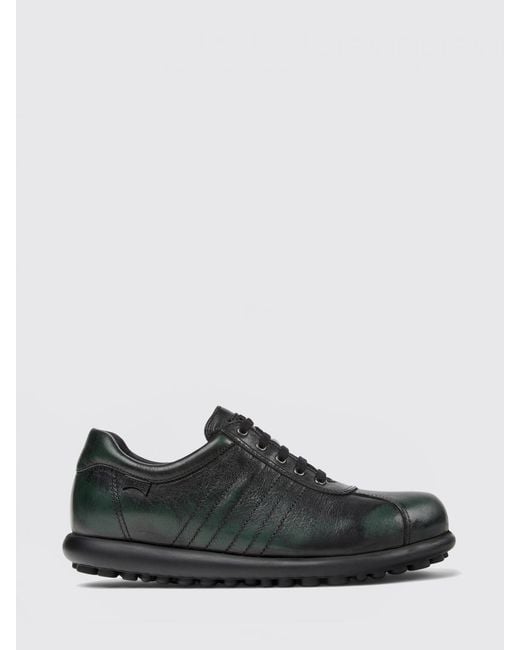 Camper Black Pelotas Aged Vegetable-Tanned Leather Sneakers