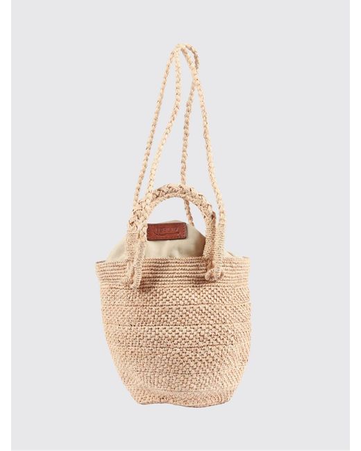 IBELIV White Raffia Arona Bucket Bag