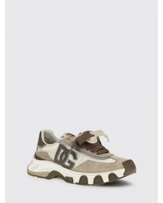 Dolce & Gabbana Natural Dolce &Amp Gabbana Dg Country Road Nylon And Suede Sneakers for men