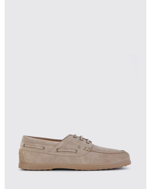 Tod's Brown Suede Boat Loafers for men