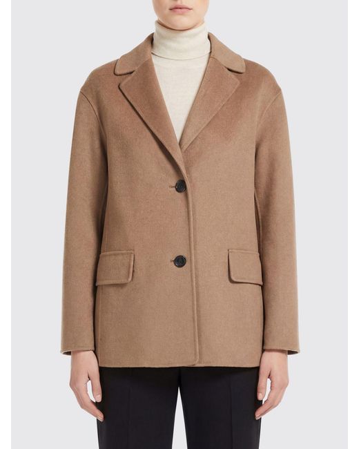 Max Mara Natural Virgin Wool Single-Breasted Coat