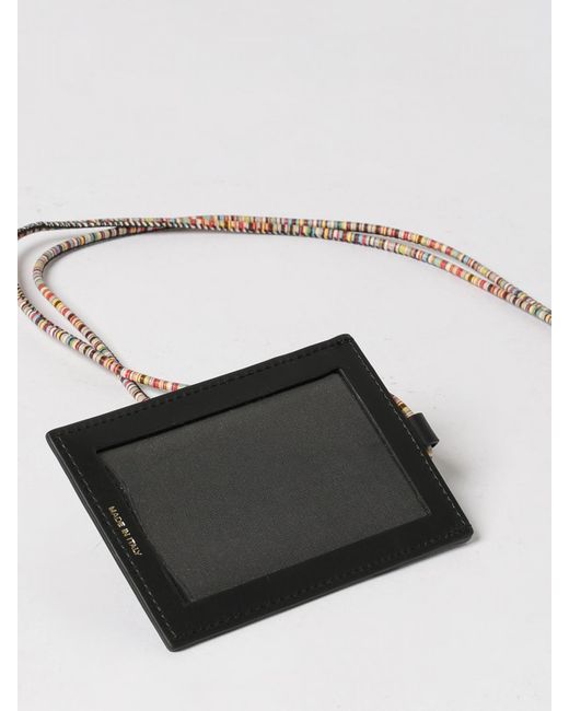 Paul Smith White Leather Lanyard Card Holder for men