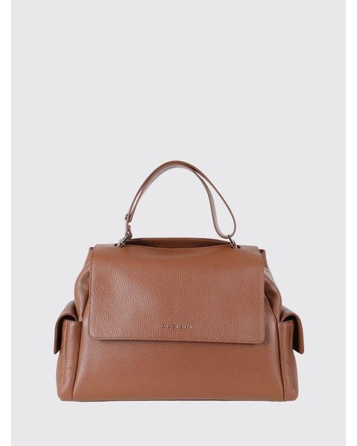 Orciani Brown Sveva Hammered Leather Bag