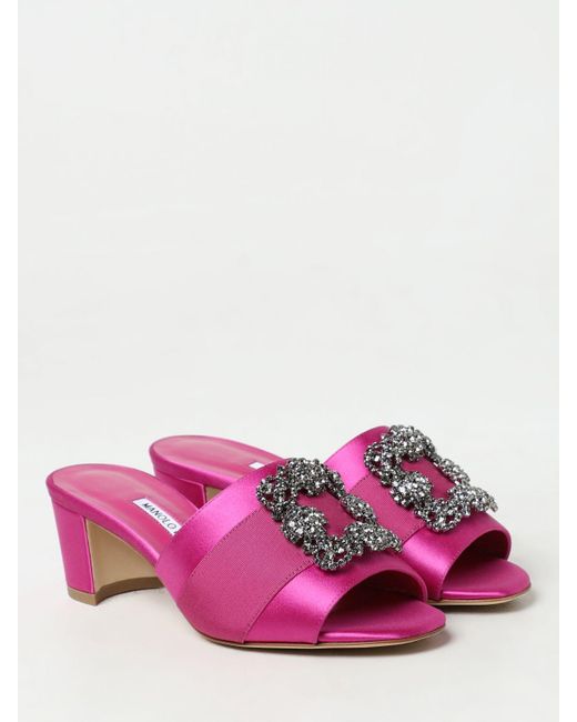 Manolo Blahnik Pink Heeled Sandals