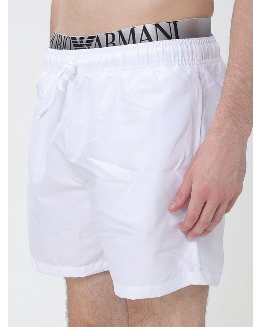 Emporio Armani White Swimsuit for men