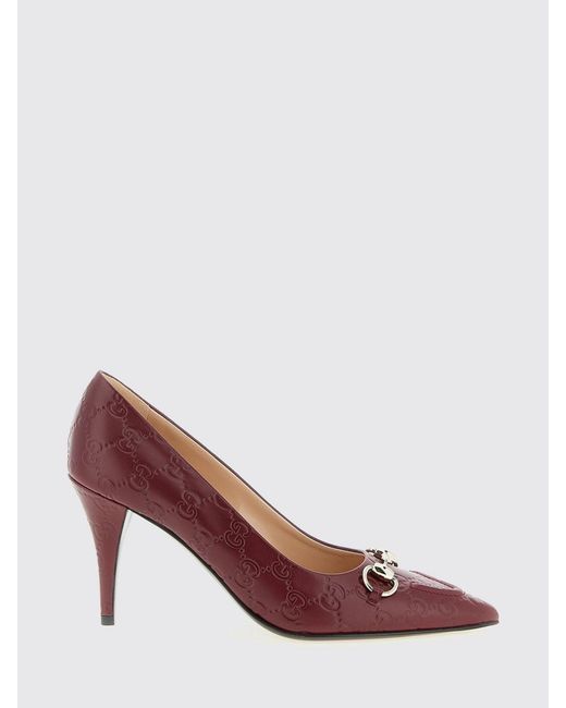 Gucci Pink Erin Leather Pumps With Gg Monogram