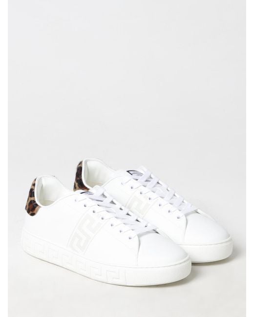 Versace White Chic Greek Sneakers For