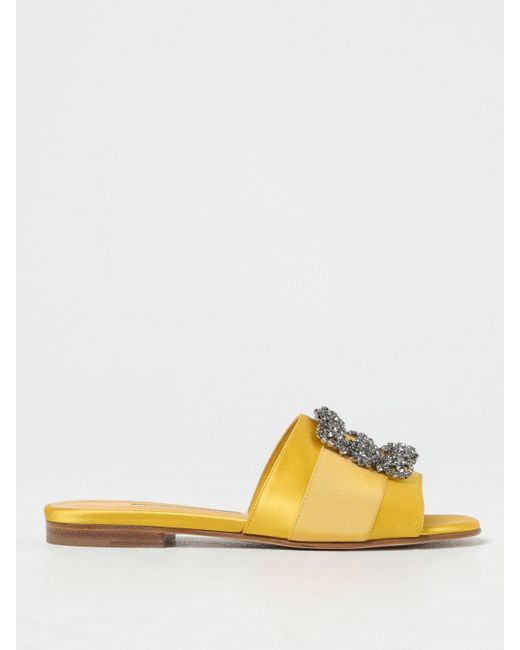 Manolo Blahnik Yellow Flat Sandals