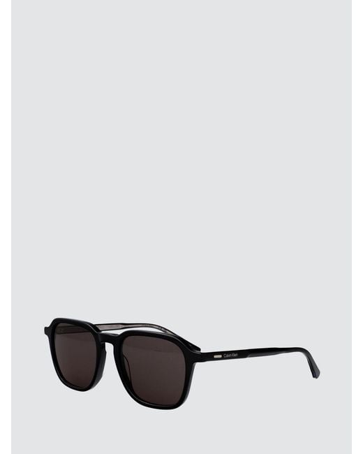 Calvin Klein White Aviator Acetate Sunglasses With Cr-39 Lenses for men
