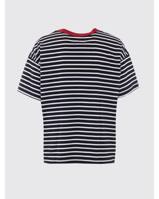 Howlin' By Morrison Blue All-Over Striped Crew Neck T-Shirt for men