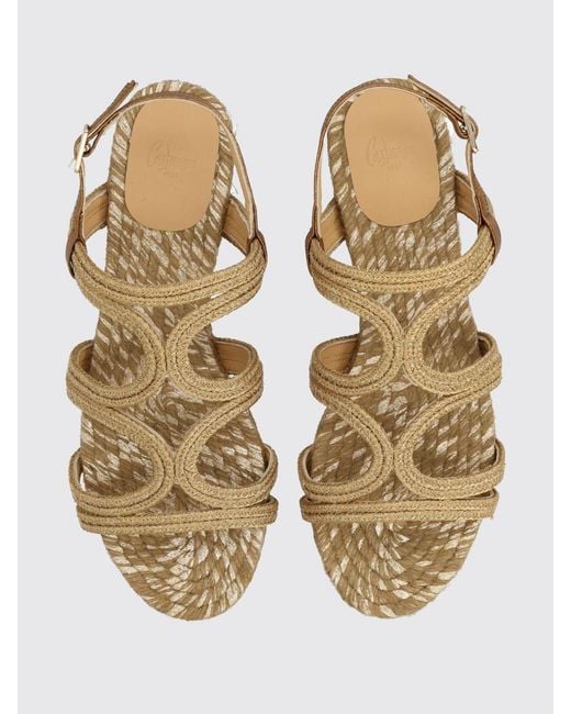 Castaner Natural Pitra Woven Raffia Low-Heeled Slingback Sandals With Jute Midsole
