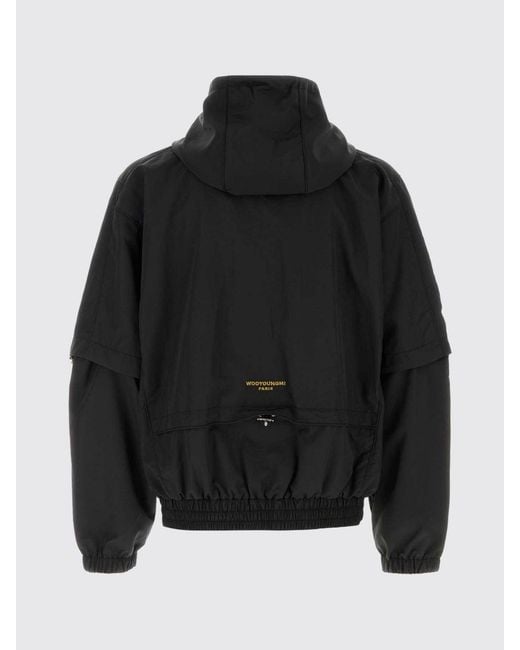 Wooyoungmi Blue Nylon Hooded Windbreaker for men