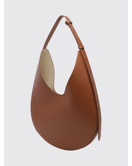 Aesther Ekme Brown Smooth Calf Leather Hobo Bag With Adjustable Handle