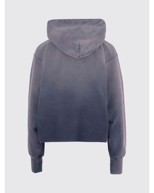 Maison Margiela Blue Logo Cotton Hoodie