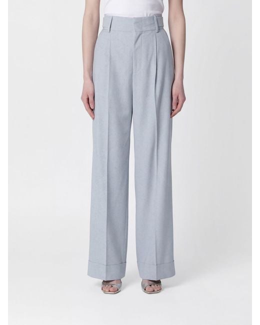 Alberta Ferretti Blue Tailored Silk Blend Trousers
