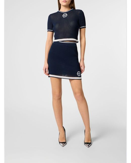 Philipp Plein Blue Skirt