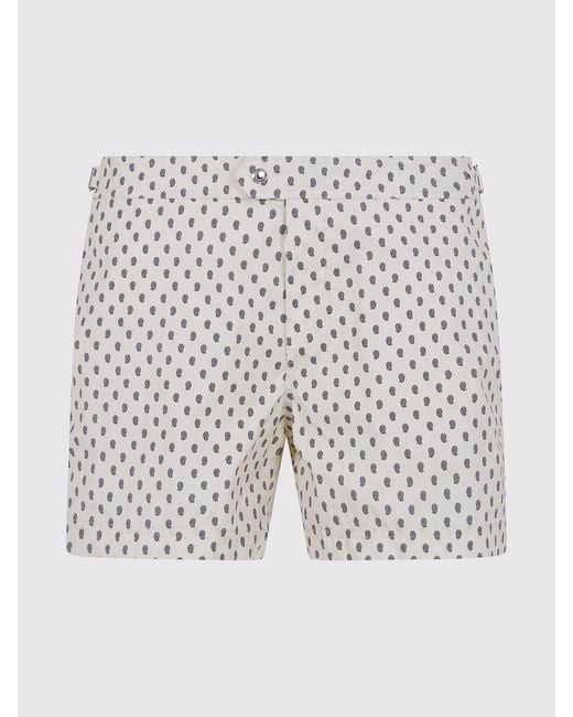 Tom Ford Natural Paisley Print Polyester Swim Trunks for men