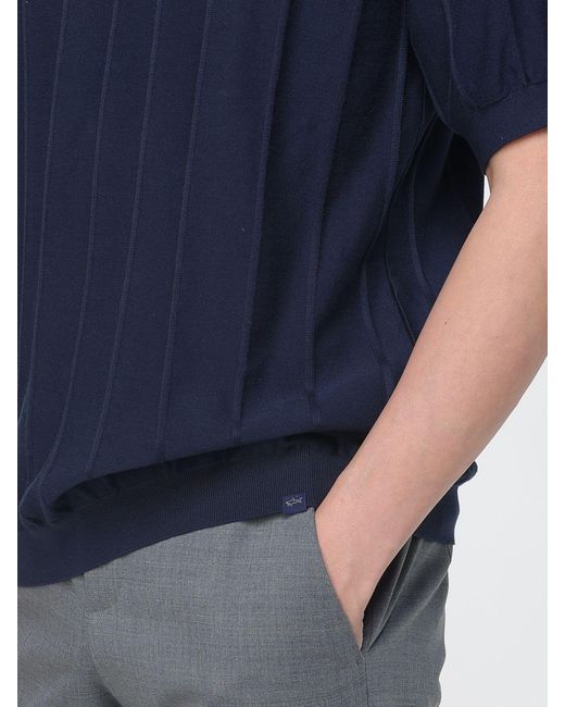 Paul & Shark Blue Paul &Amp Shark Cotton Knit Polo Shirt for men