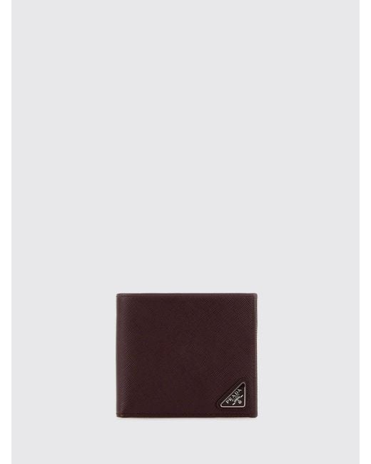 Prada Purple Saffiano Calf Leather Wallet for men