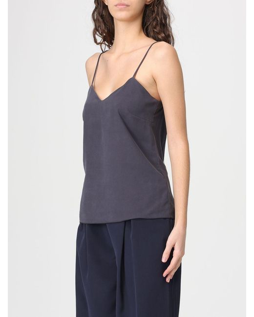 Max Mara Blue Basic Satin Top