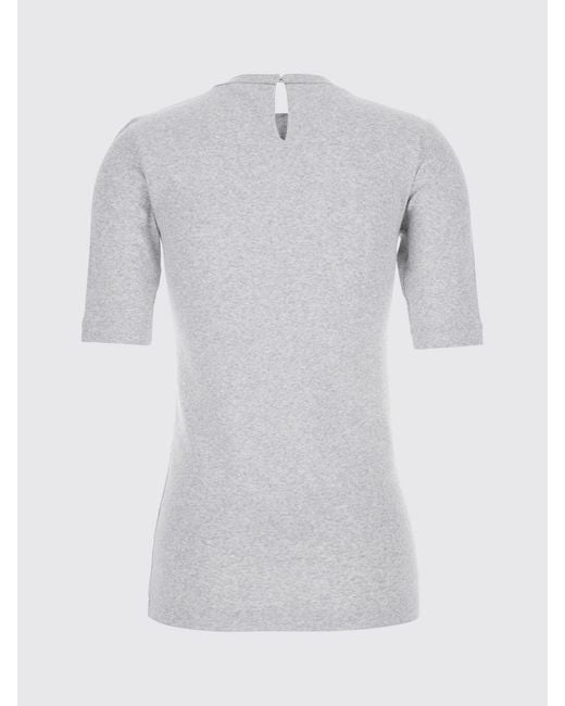 Brunello Cucinelli Blue Cotton T-Shirt With Nickel-Free Monile