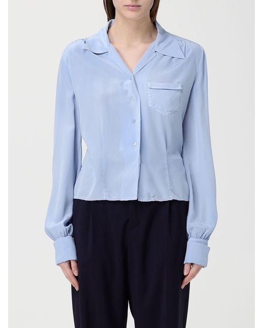 Maison Margiela Blue Silk Shirt