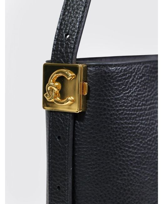 Coccinelle Blue C-Me Lock Grained Leather Bag