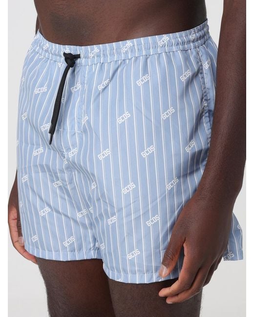 Gcds Blue Printed Polyester Swimsuit for men