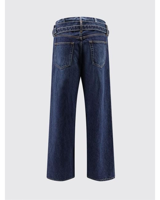 Sacai Blue Cotton Denim Straight Jeans for men