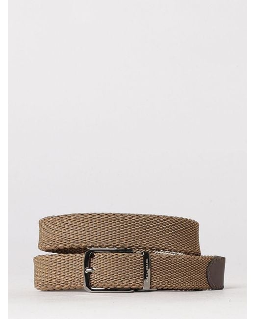 Paul & Shark Brown Paul &Amp Shark Striped Viscose Canvas Belt for men