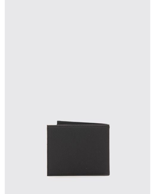 Emporio Armani White Monogram Saffiano Leather Bifold Wallet With Metal Eagle Logo for men
