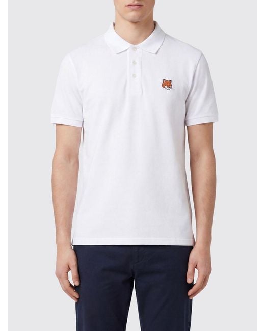 Maison Kitsuné White Maison KitsunÉ Organic Cotton Polo Shirt for men