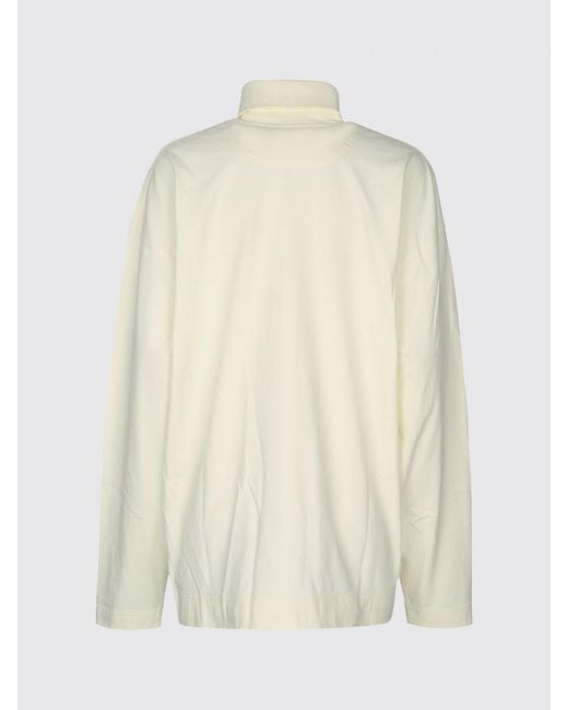 Phoebe Philo White Cotton Turtleneck With Dropped Shoulders