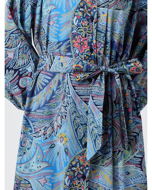 Etro Blue Stretch Cotton Shirtdress