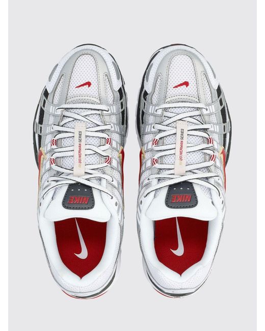 Nike White P-6000 Mesh And Rubber Sneakers