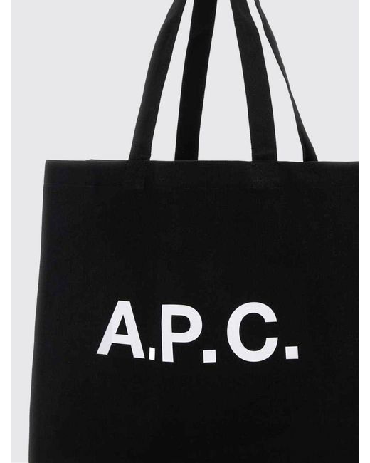 A.P.C. Black Diane Cotton Blend Tote Bag for men