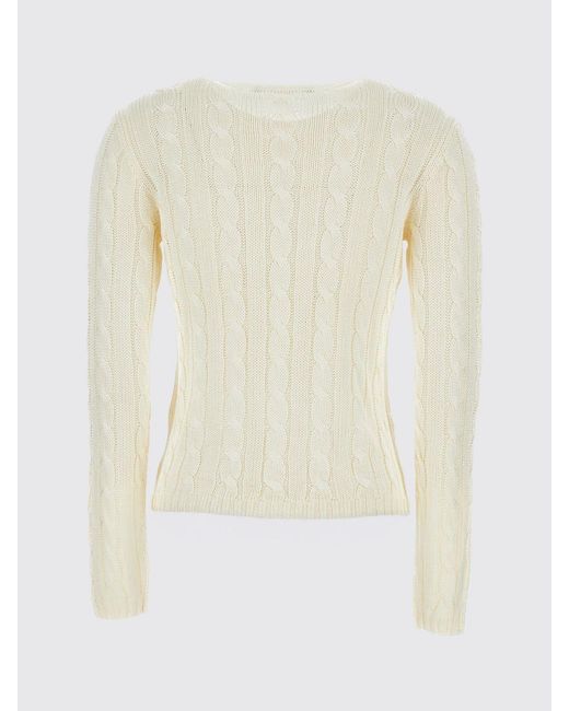 Ralph Lauren Blue Braided Silk Crew-Neck Sweater