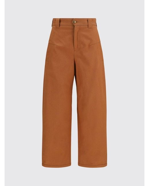 Chloé Pink ChloÉ High-Waisted Wide-Leg Cotton Trousers With Slant Pockets