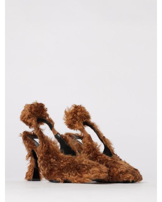 Moschino Couture Brown Mohair Slingback