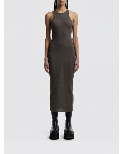 Rick Owens Brown Viscose And Silk Tank Dress