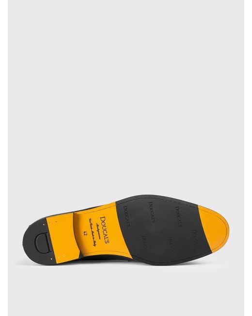 Doucal's Black Leather Loafers for men