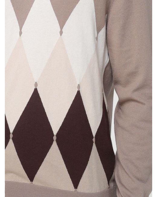 Ballantyne Pullover Aus Baumwolle Und Kaschmir Mit Rautenmuster in Brown für Herren