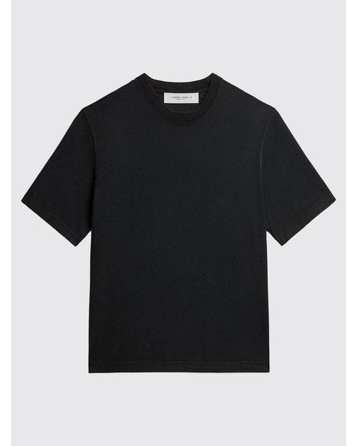 Golden Goose Deluxe Brand Black Tone-On-Tone Logo Cotton Crewneck T-Shirt for men