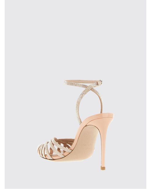 Le Silla Pink Divina Patent Leather And Rhinestone Sandals