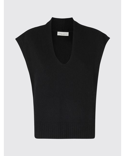 Roberto Collina Blue V-Neck Wool Knitted Gilet With Ribbed Trims