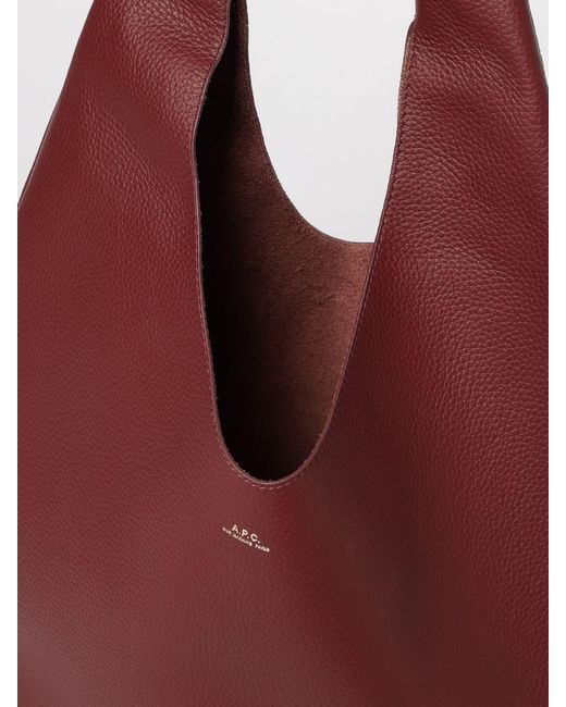 A.P.C. Red Le Neige Grained Leather Bag