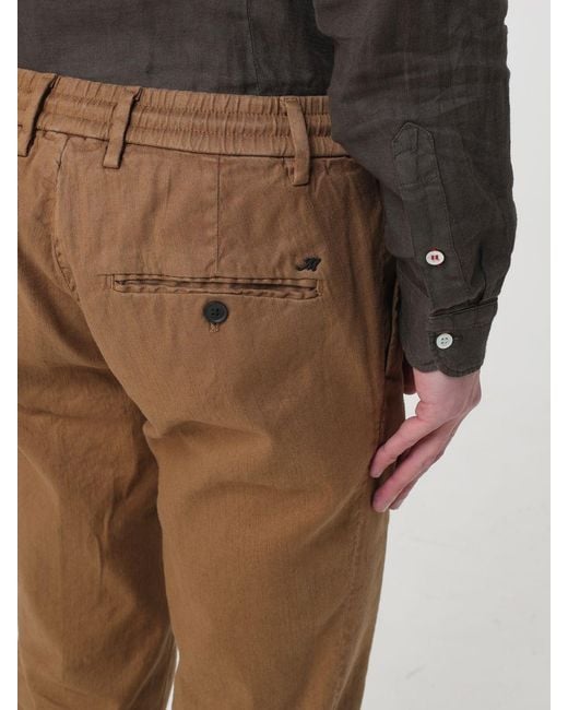 Mason's Natural Linen And Cotton Blend Drawstring Trousers for men