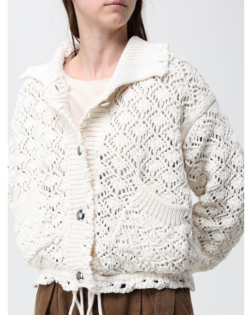 Blumarine White Crochet Cotton Knit Cardigan