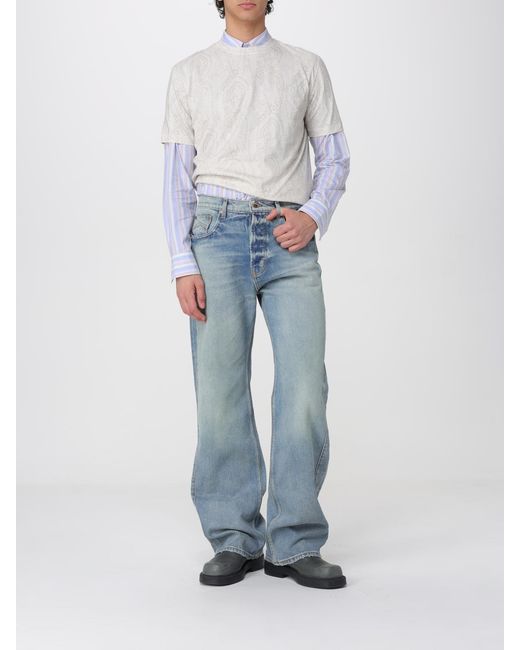 Etro Purple Striped Cotton Basic Shirt for men